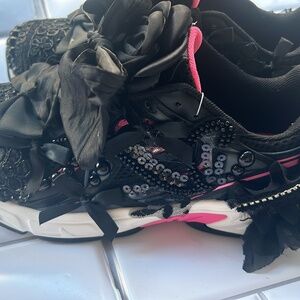 Black Custom Lacey Freestyle Sneakers